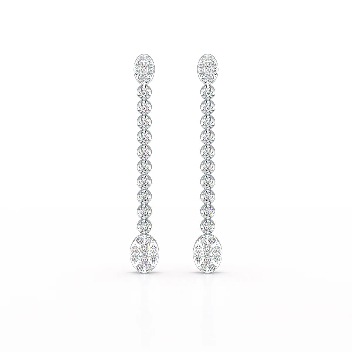 0.89 CT Lab Diamond Dangle Drop Wedding Earrings