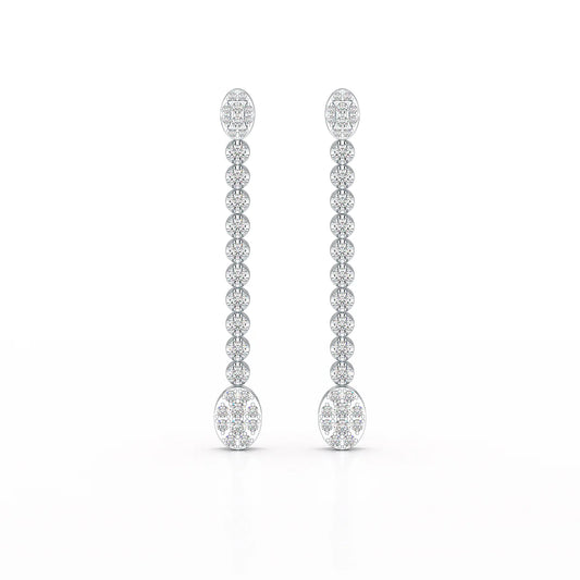 0.89 CT Lab Diamond Dangle Drop Wedding Earrings