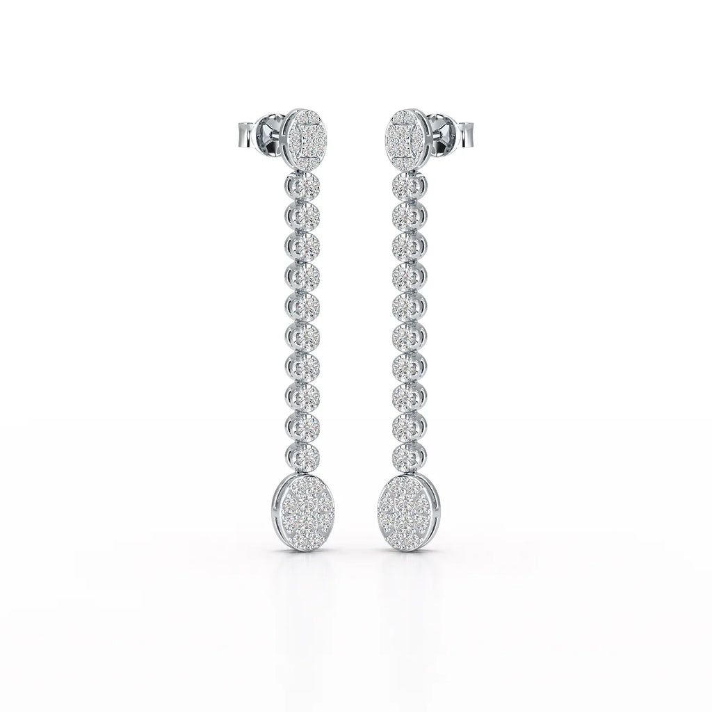 0.89 CT Lab Diamond Dangle Drop Wedding Earrings