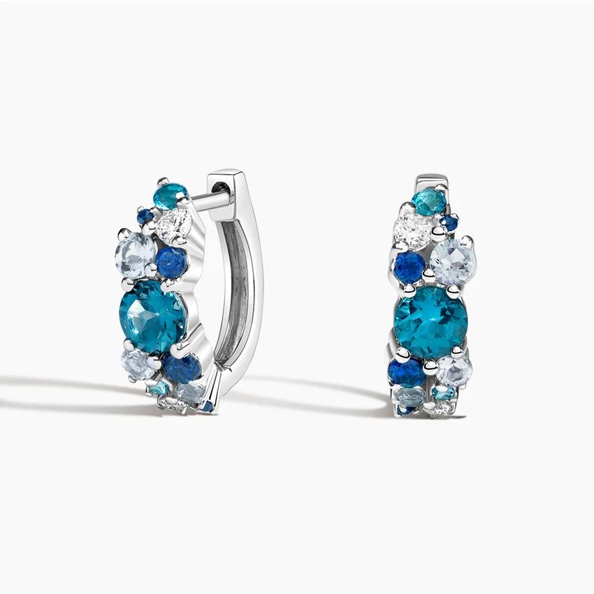 Ocean Breeze Gemstone Hoop Earrings