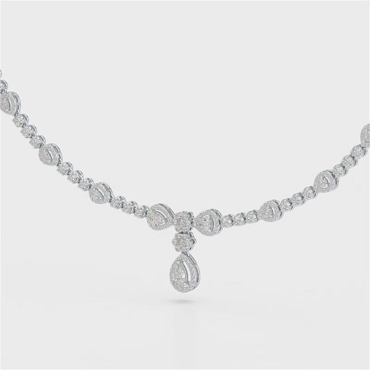 2.91 CT Pear Shape Lab Diamond Necklace