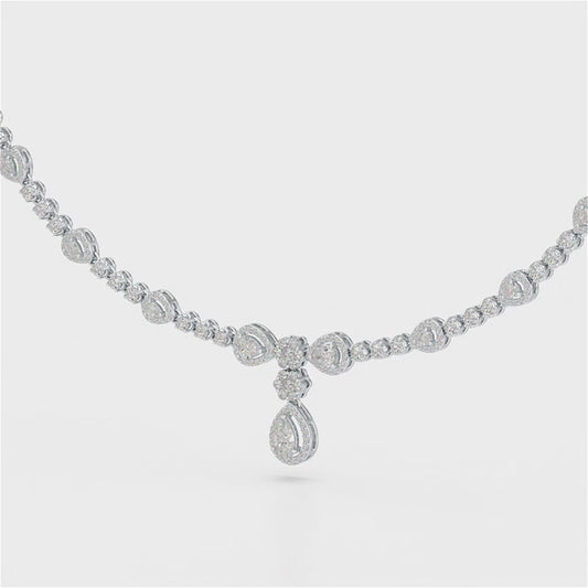 2.91 CT Pear Shape Lab Diamond Necklace