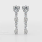 0.65 CT Lab Diamond Flower Dangle Drop Earring
