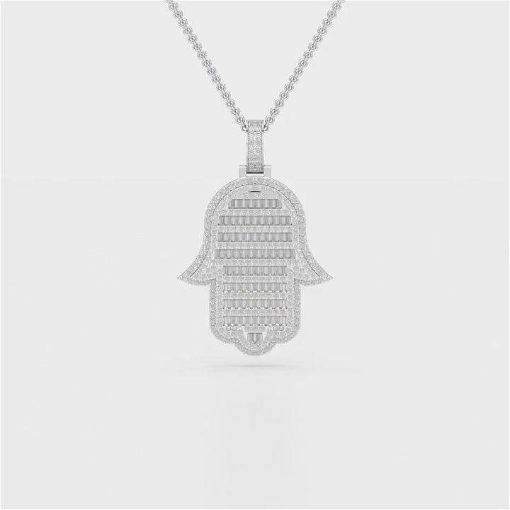 1.5 CT Baguette Straight Cut Lab Diamond Pendant