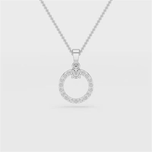 0.71 CT Lab Diamond Round Pendant