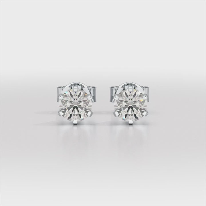 Simple Stud 0.84 CT Round Lab Diamond Earrings