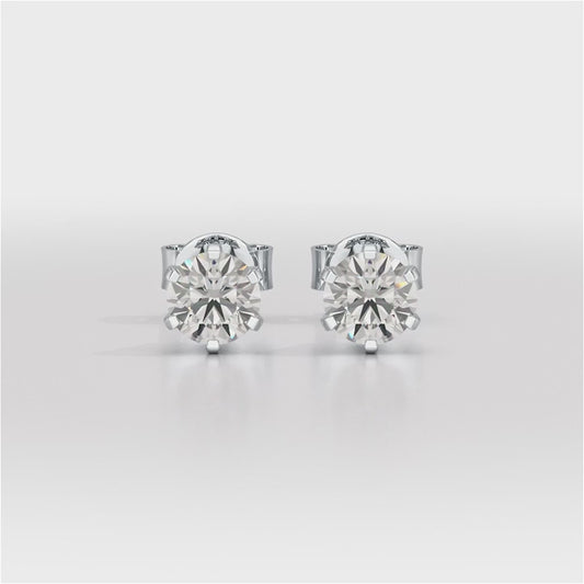 Simple Stud 0.84 CT Round Lab Diamond Earrings