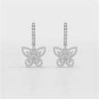 0.98 CT Lab Diamond Dangle Hoop Earrings