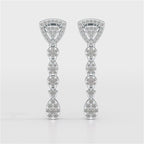 0.78 CT Round Dangle Drop Lab Diamond Earrings