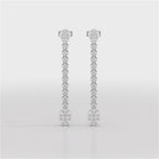 0.89 CT Lab Diamond Dangle Drop Wedding Earrings