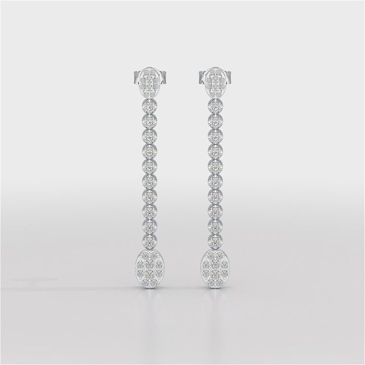 0.89 CT Lab Diamond Dangle Drop Wedding Earrings