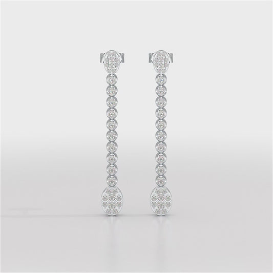 0.89 CT Lab Diamond Dangle Drop Wedding Earrings