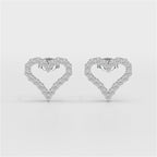 0.56 CT Heart Shaped Lab Diamond Stud Earrings