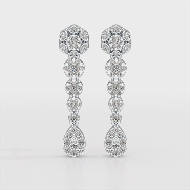 0.83 CT Lab Diamond Teardrop Dangle Earring