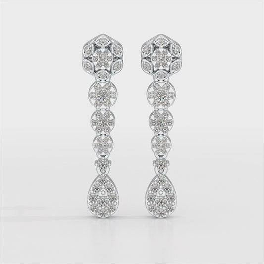 0.83 CT Lab Diamond Teardrop Dangle Earring