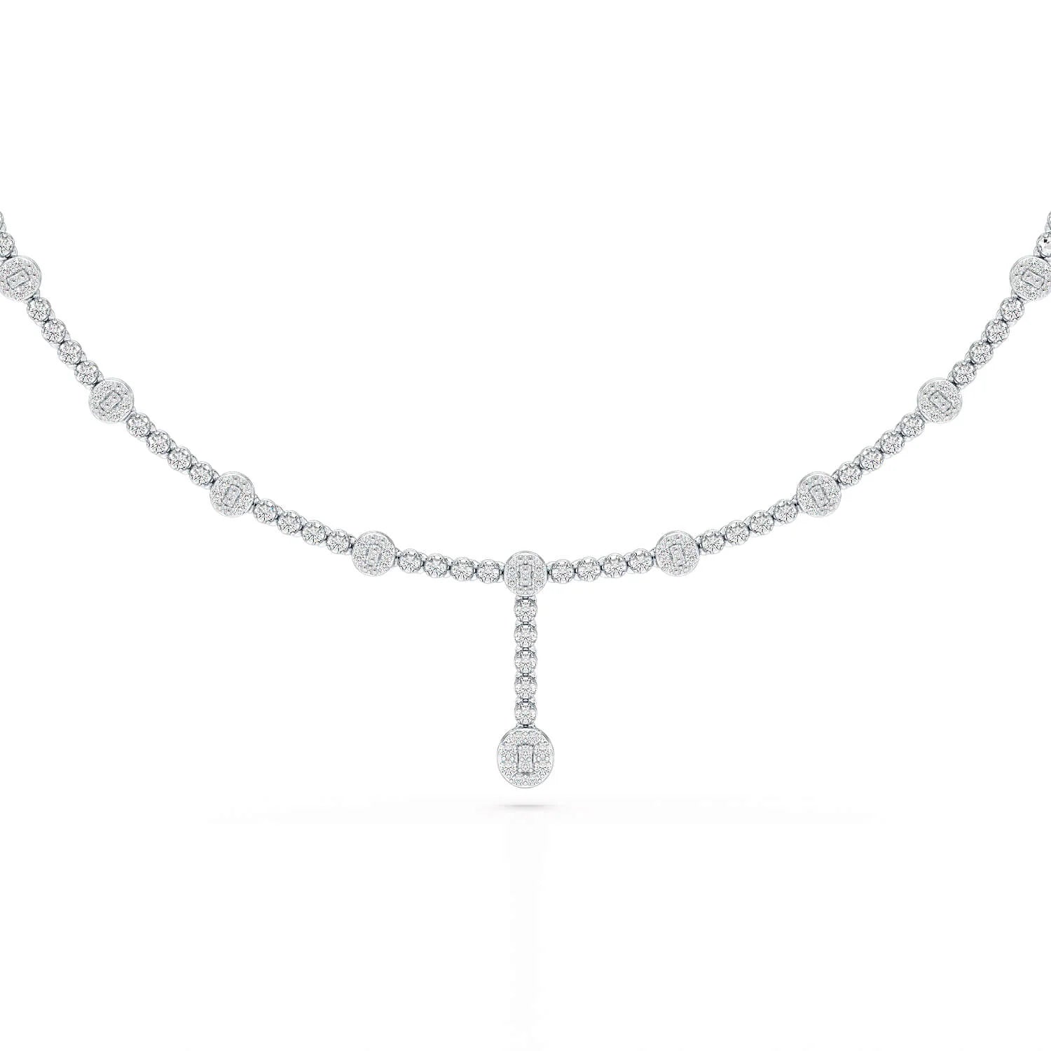2.57 CT Lab Diamond Drop Necklace