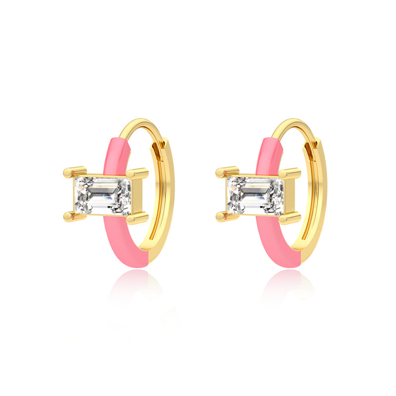 SILVIE 925 SILVER ENAMEL COLOR EARRINGS