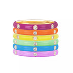 EMBELLISHED 925 SILVER STACKABLE ENAMEL COLOR RINGS