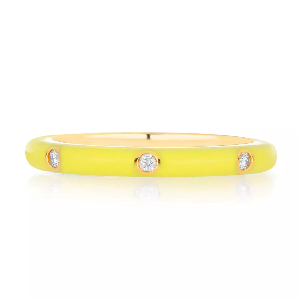 EMBELLISHED 925 SILVER STACKABLE ENAMEL COLOR RINGS