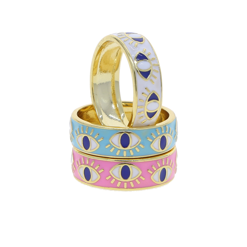 EYES DON'T LIE - 925 SILVER ENAMEL COLOR RINGS