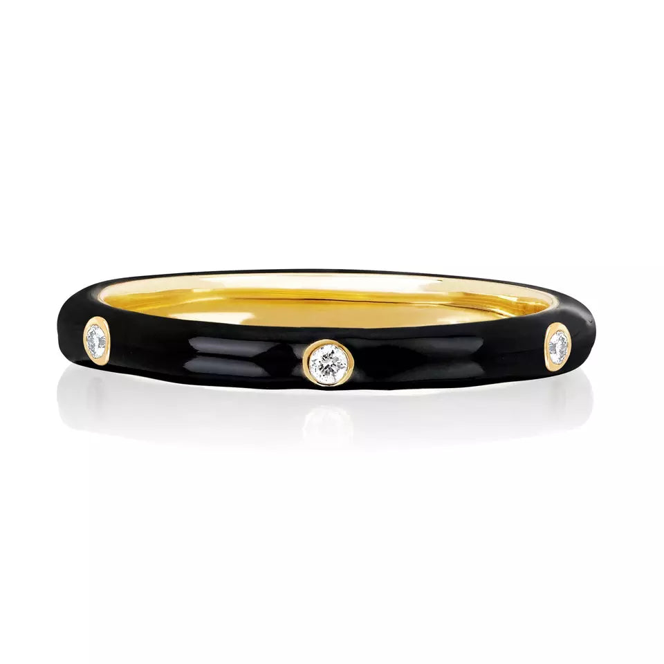 EMBELLISHED 925 SILVER STACKABLE ENAMEL COLOR RINGS