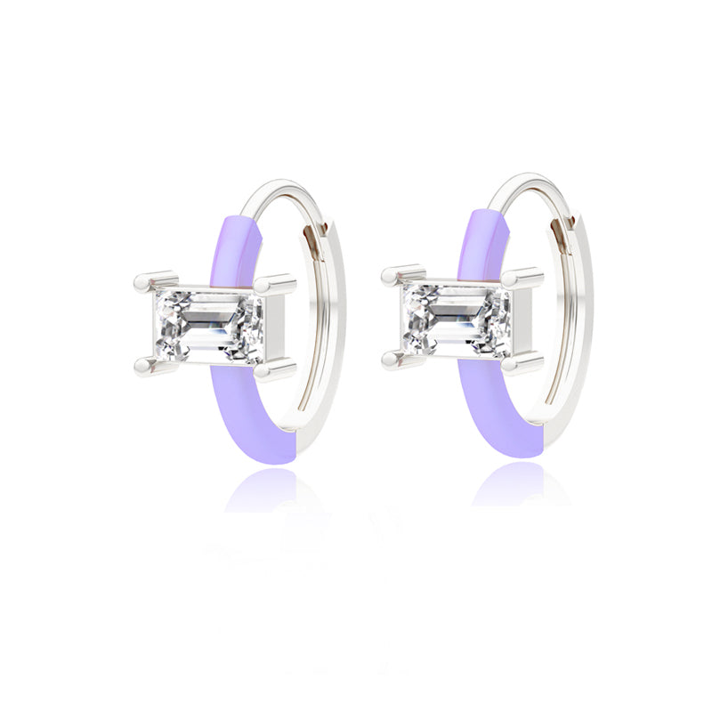 SILVIE 925 SILVER ENAMEL COLOR EARRINGS