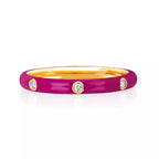 EMBELLISHED 925 SILVER STACKABLE ENAMEL COLOR RINGS