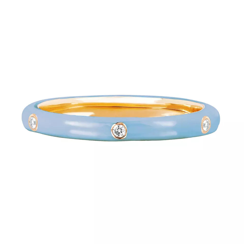 EMBELLISHED 925 SILVER STACKABLE ENAMEL COLOR RINGS