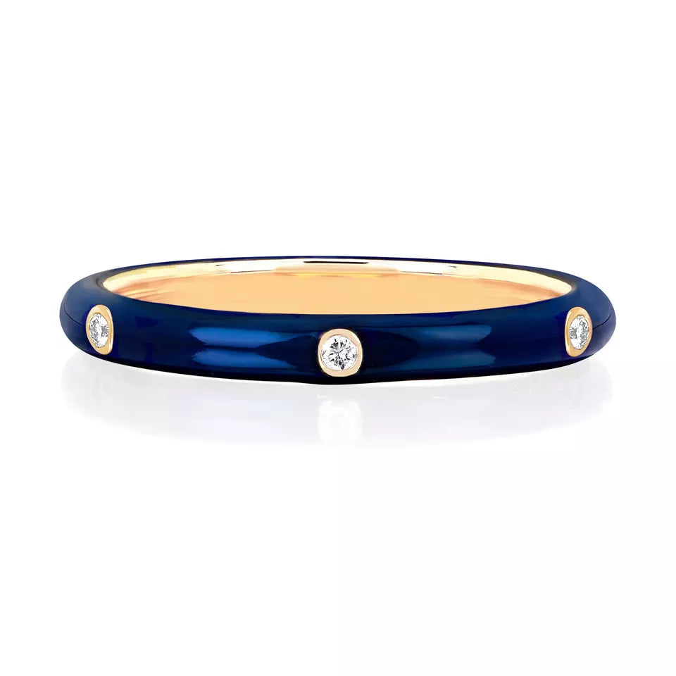EMBELLISHED 925 SILVER STACKABLE ENAMEL COLOR RINGS