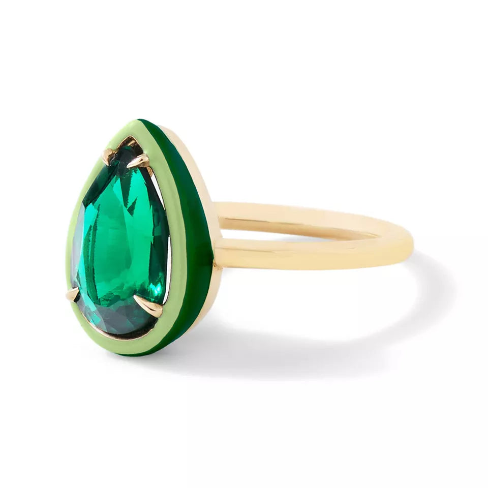 PEAR 925 SILVER ENAMEL COLOR RINGS