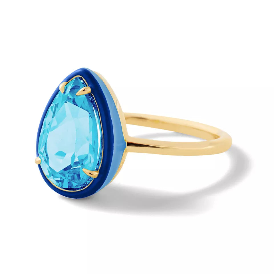 PEAR 925 SILVER ENAMEL COLOR RINGS