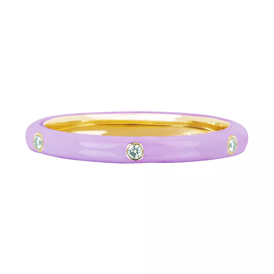 EMBELLISHED 925 SILVER STACKABLE ENAMEL COLOR RINGS
