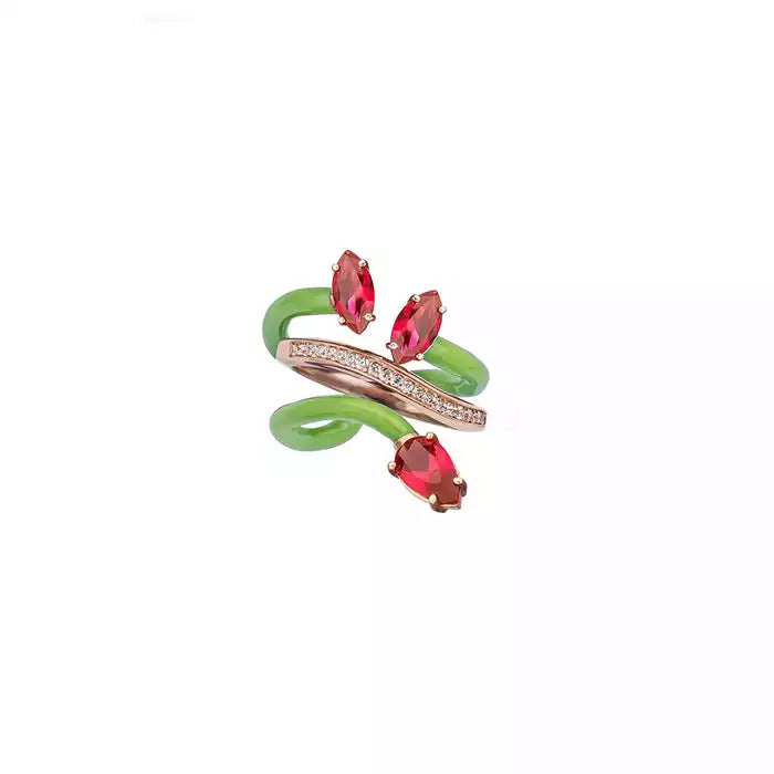FRUITY 925 SILVER ENAMEL COLOR RINGS