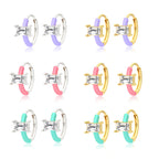 SILVIE 925 SILVER ENAMEL COLOR EARRINGS