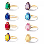 PEAR 925 SILVER ENAMEL COLOR RINGS