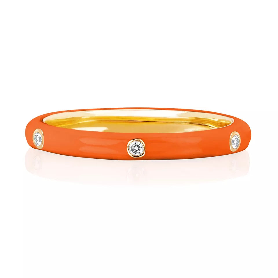 EMBELLISHED 925 SILVER STACKABLE ENAMEL COLOR RINGS