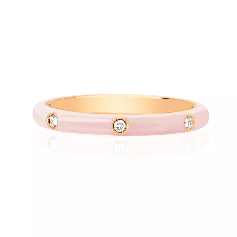 EMBELLISHED 925 SILVER STACKABLE ENAMEL COLOR RINGS