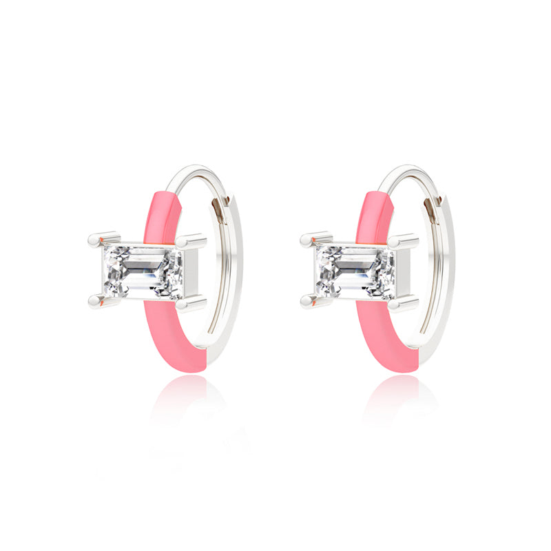 SILVIE 925 SILVER ENAMEL COLOR EARRINGS