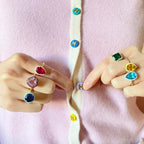 COOLBEANS 925 SILVER ENAMEL COLOR RINGS