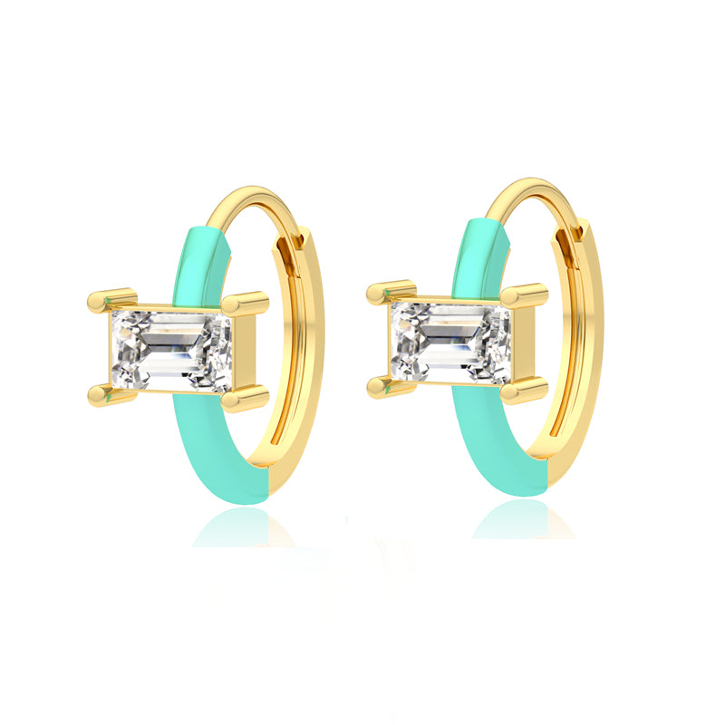 SILVIE 925 SILVER ENAMEL COLOR EARRINGS