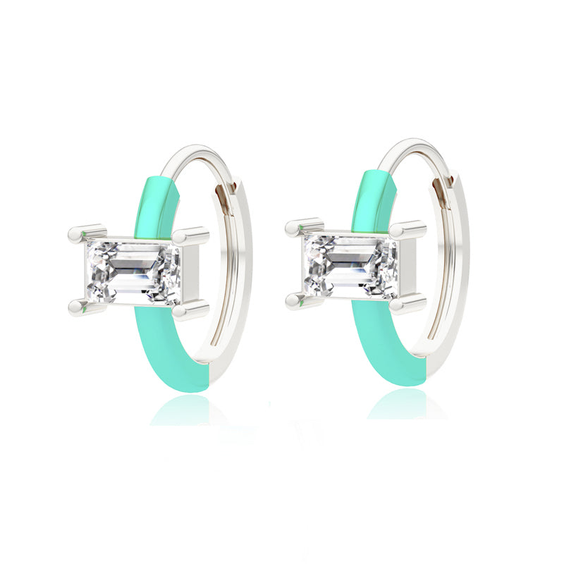 SILVIE 925 SILVER ENAMEL COLOR EARRINGS