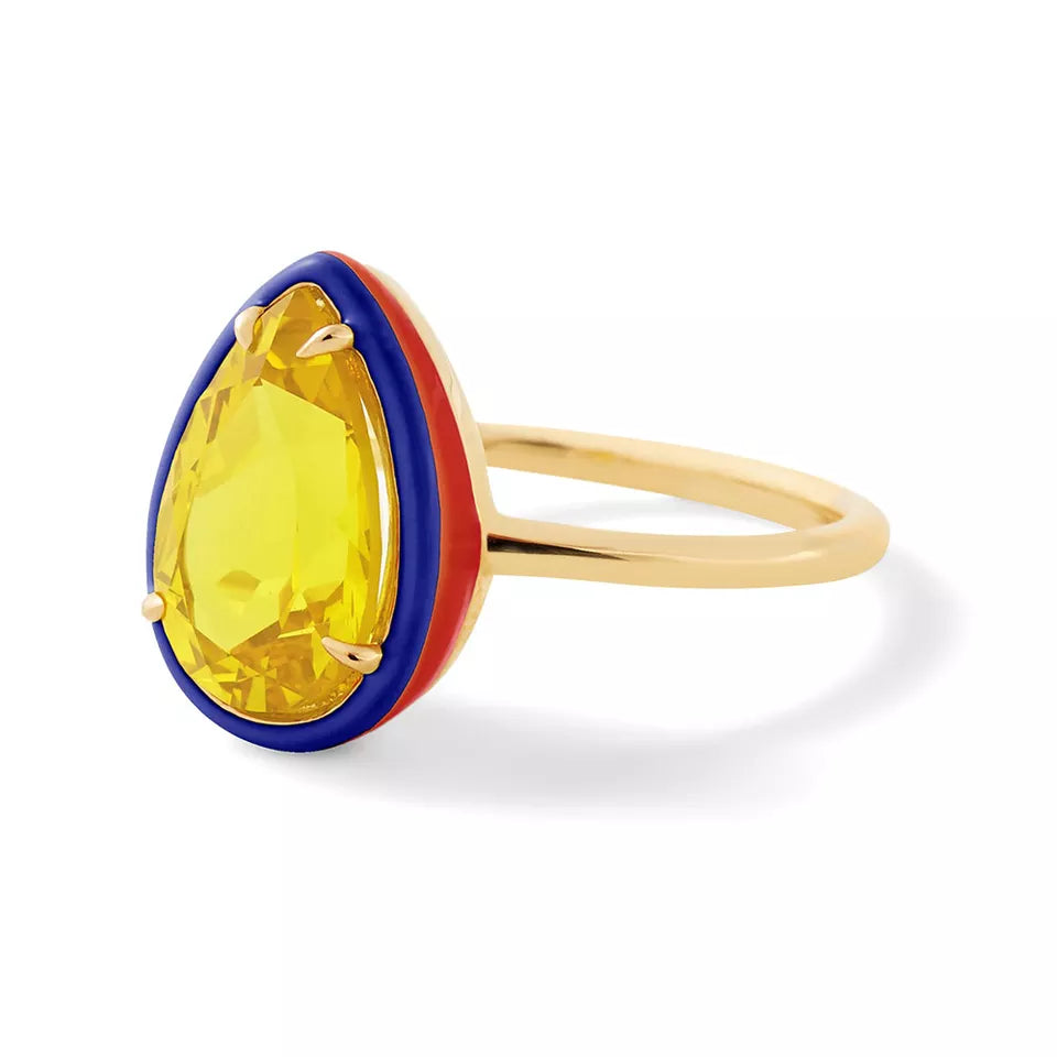 PEAR 925 SILVER ENAMEL COLOR RINGS