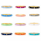 EMBELLISHED 925 SILVER STACKABLE ENAMEL COLOR RINGS