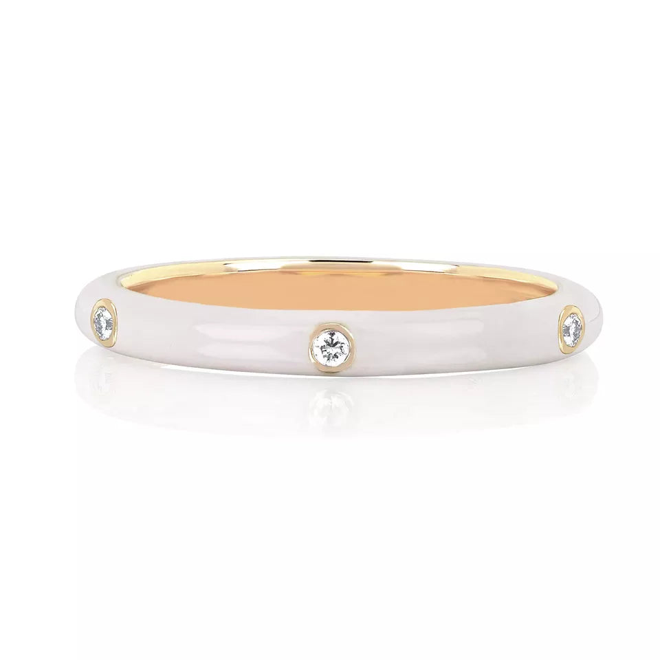 EMBELLISHED 925 SILVER STACKABLE ENAMEL COLOR RINGS