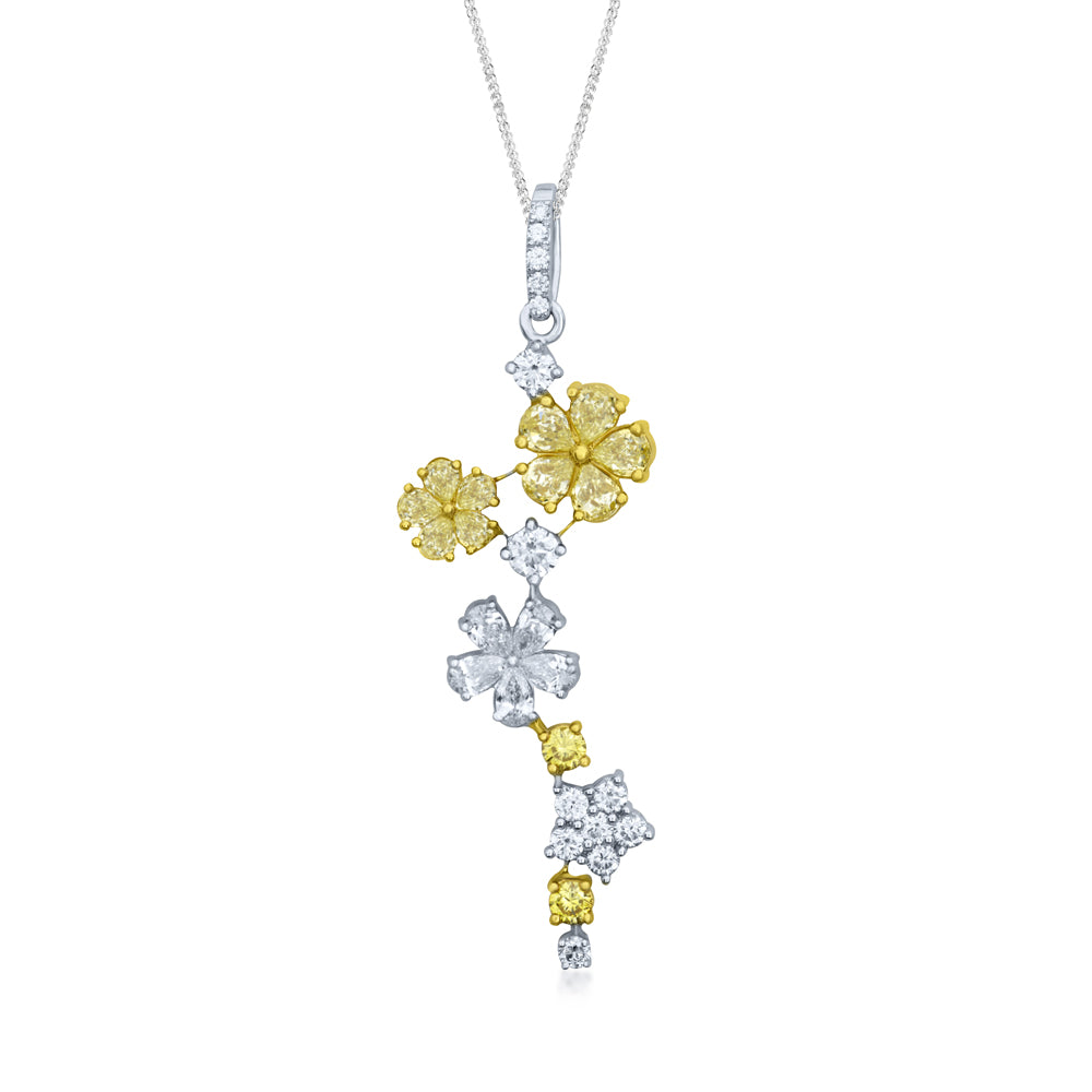 CAREZZA - CIONDOLO IN ORO 14K E DIAMANTI NATURALI