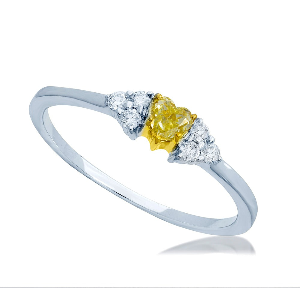 CUORICINO - ANELLO IN ORO 14K E DIAMANTI NATURALI