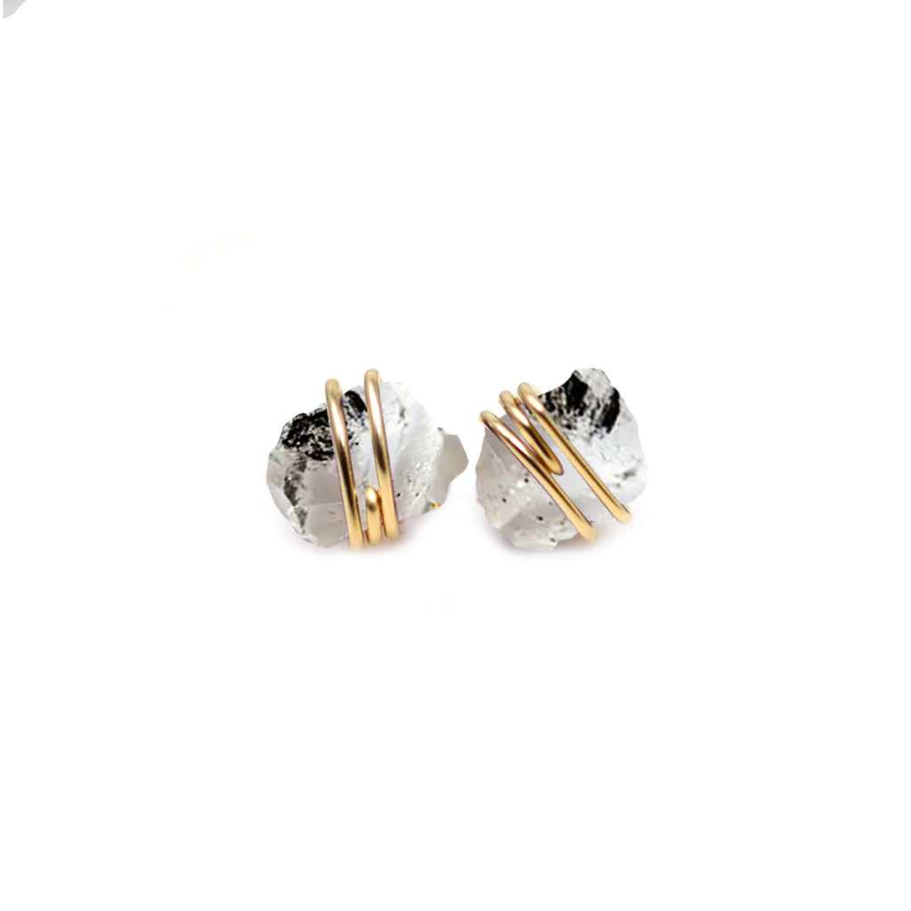 KNOTS - 925 SILVER NATURAL CRYSTAL EARRINGS