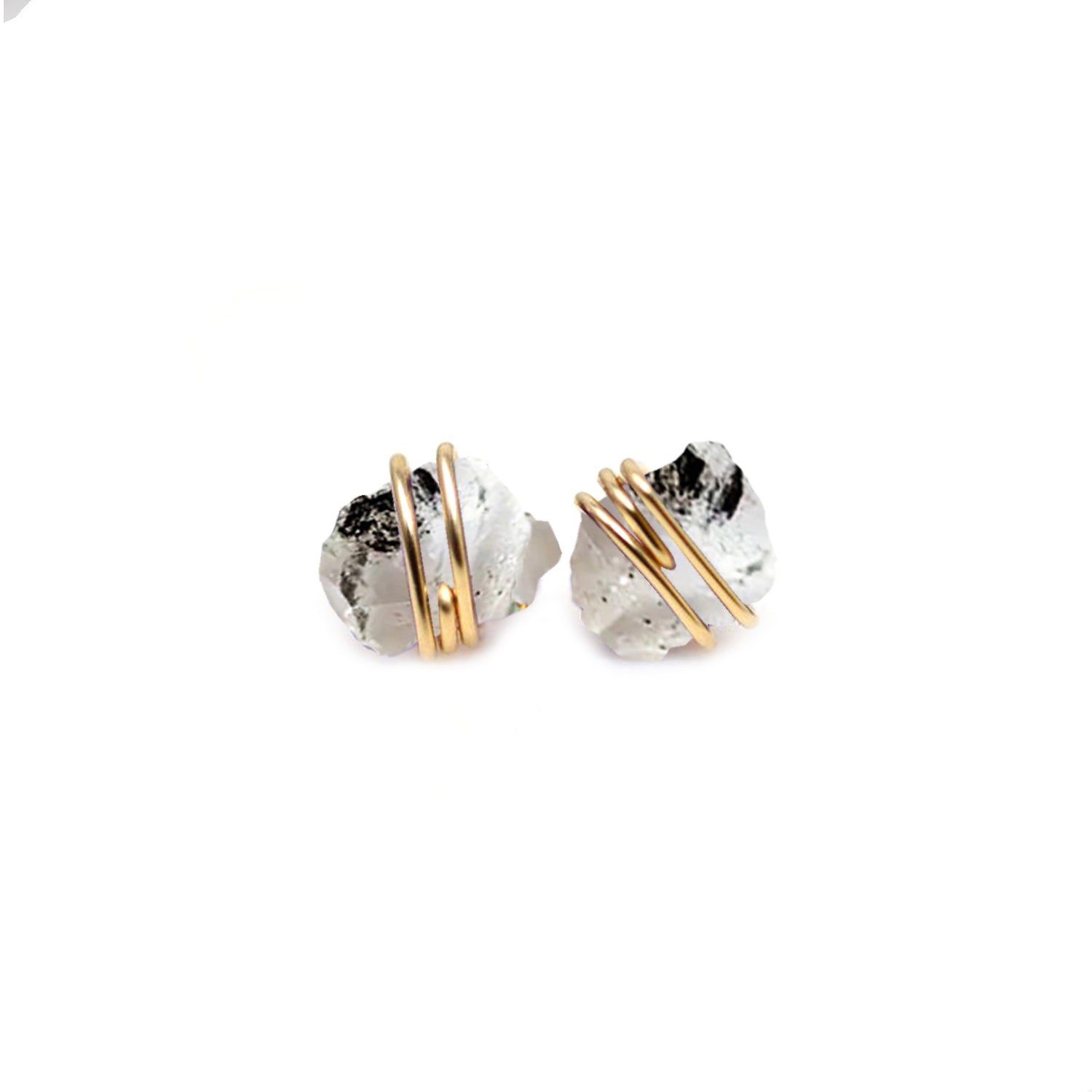KNOTS - 925 SILVER NATURAL CRYSTAL EARRINGS
