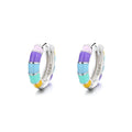 ABSELOM - 925 SILVER ENAMEL COLOR EARRINGS